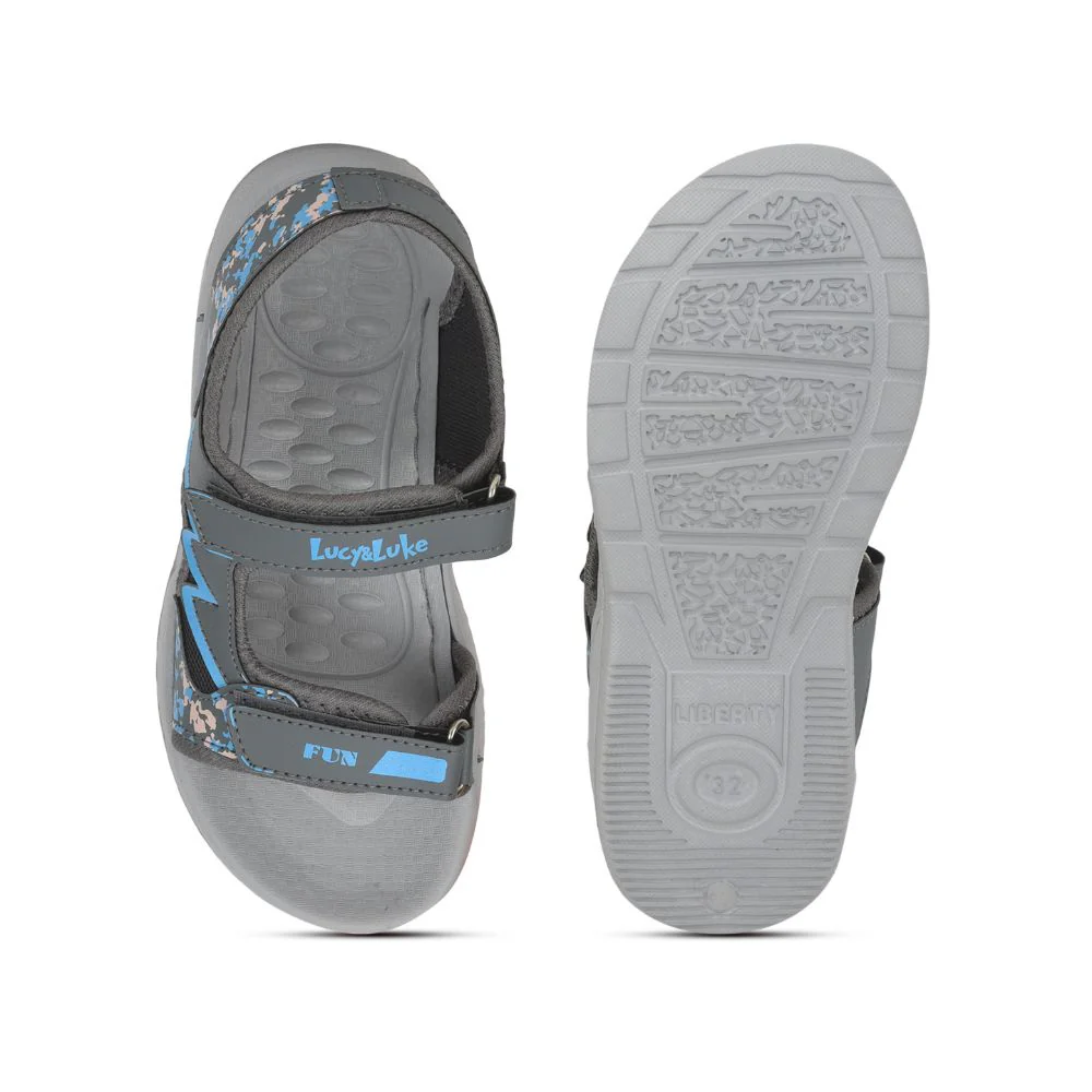 Lucy & Luke (Grey) Casual Sandal For Kids LB167-1 By Liberty - Image 4