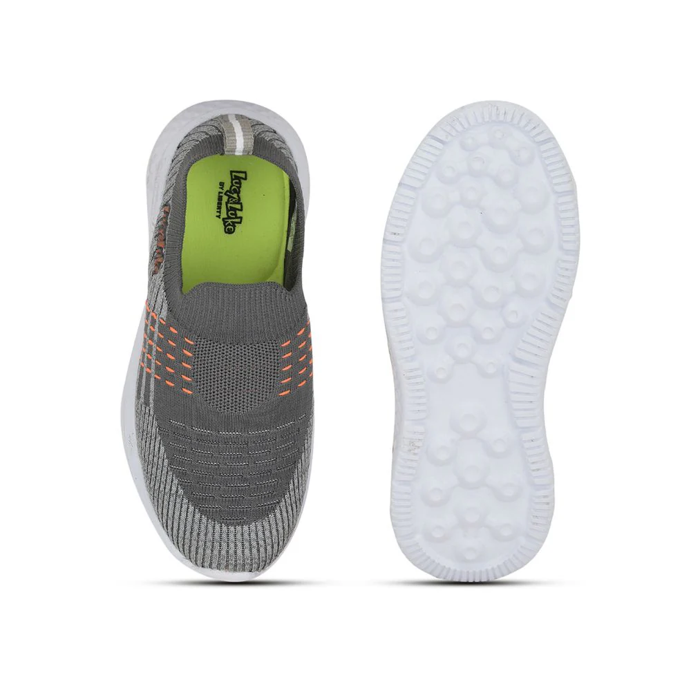 Lucy & Luke (Grey) Sports Non Lacing Shoes For Kids DUNE-E By Liberty - Image 4
