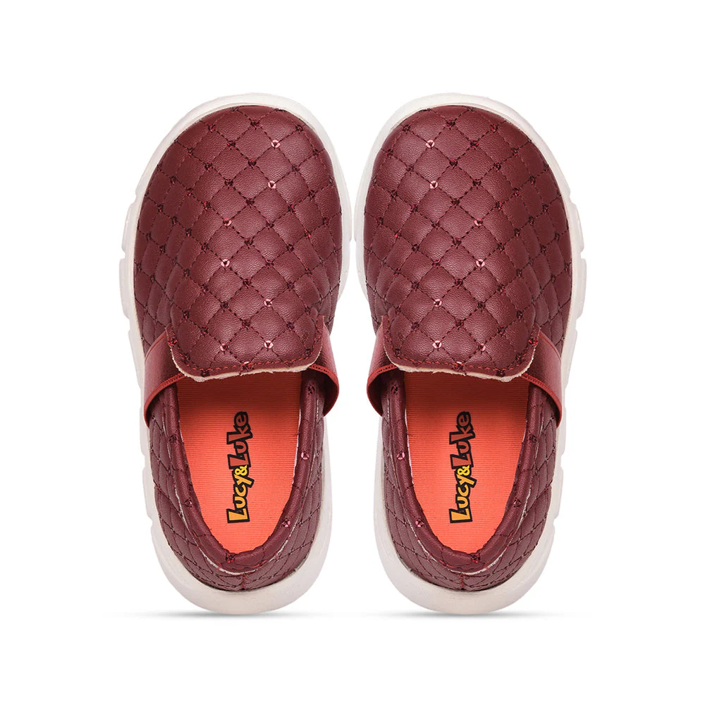 Lucy & Luke (Maroon) Casual Non Lacing Shoes For Kids FLYNN-31 By Liberty - Image 5
