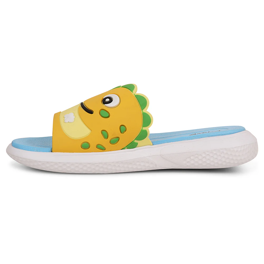 Lucy & Luke Mustard Casual Slides For Kids HIPPO-S98 By Liberty - Image 3