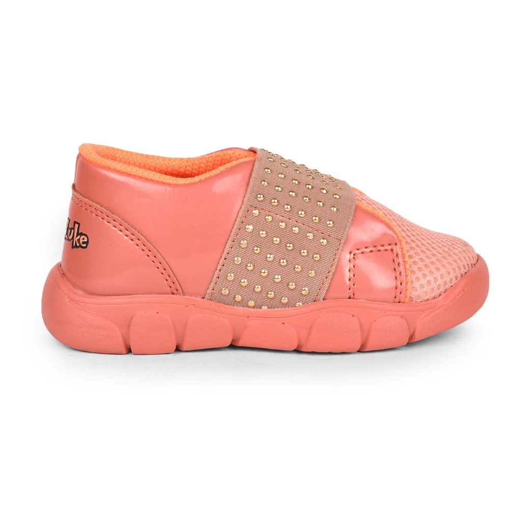 Lucy & Luke Casual Peach Non Lacing Shoes For Kids FLYNN-25 By Liberty - Image 2