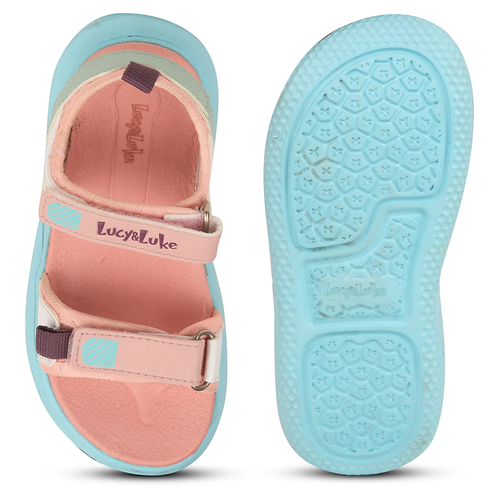 Lucy & Luke Peach Casual Sandal For Kids HIPPO-99 By Liberty - Image 7