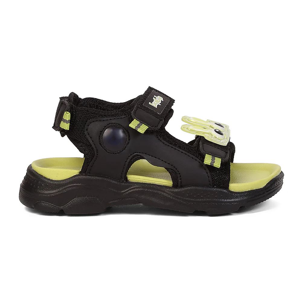 Lucy & Luke RICKY-28 Black Casual Flat Sandals for Kids by Liberty - Image 2