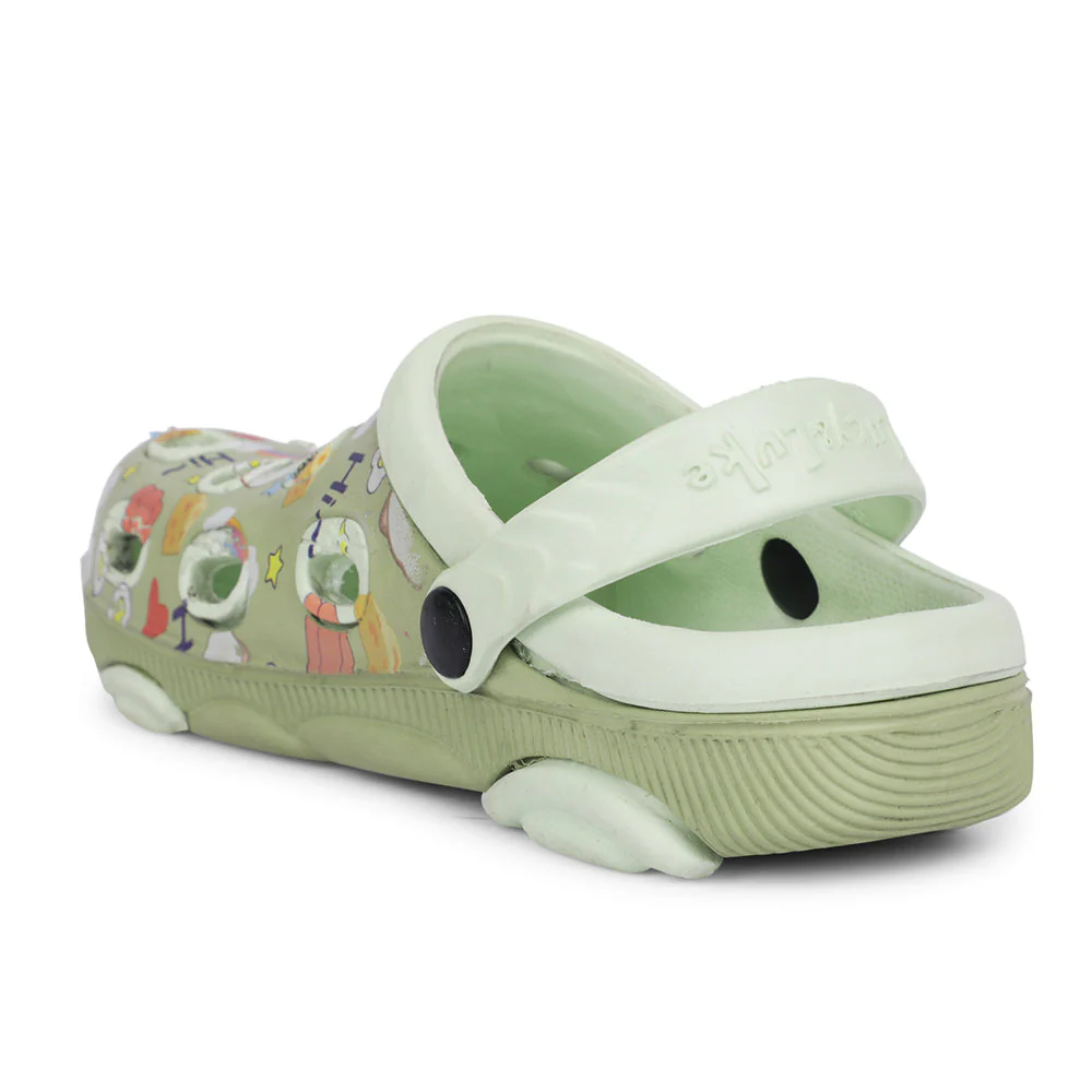 Lucy & Luke Sea Green Casual Sling Back Clogs For Kids LPMXT-820 By Liberty - Image 6