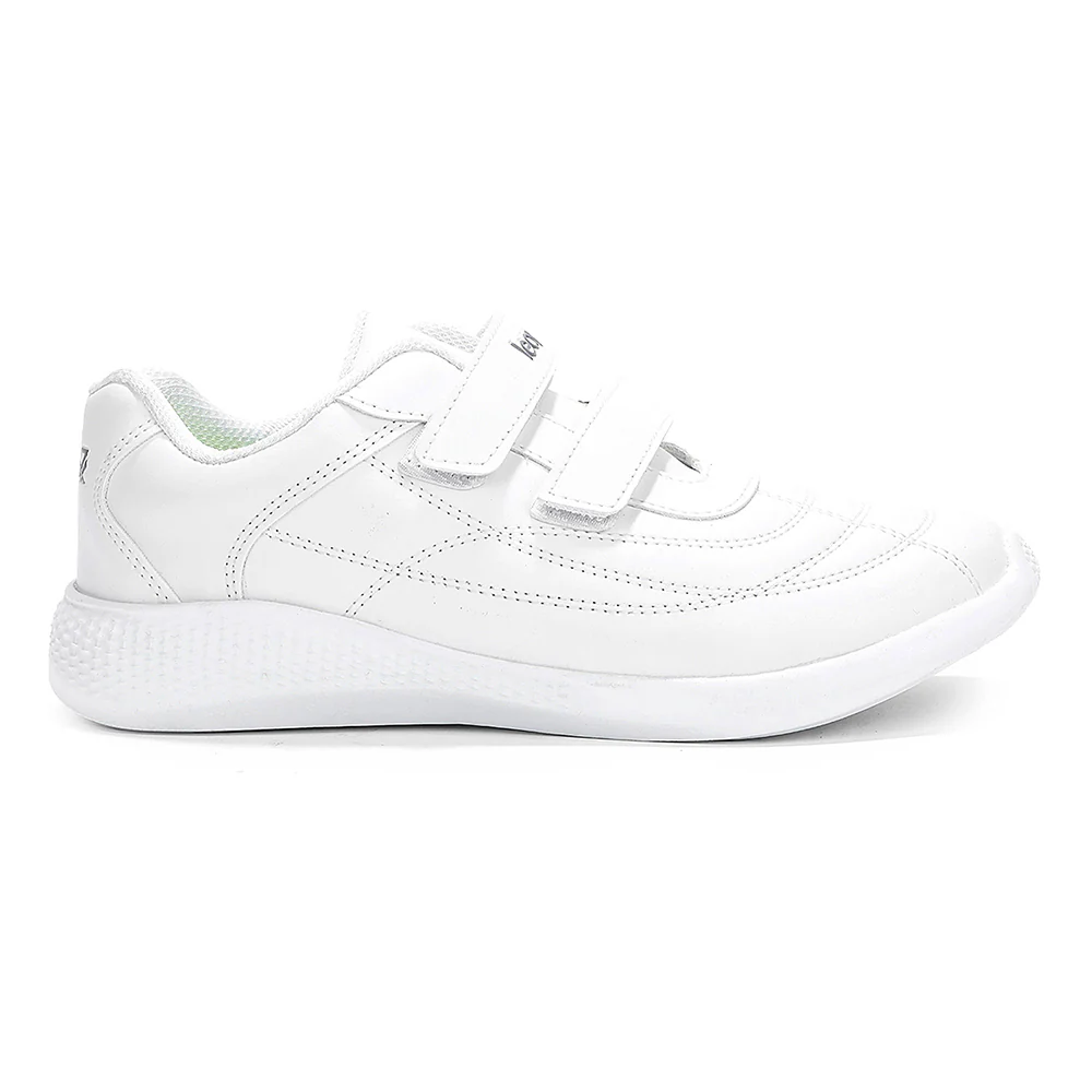 Lucy & Luke White Casual Non Lacing Uniform School Shoes For Kids FUNRUN-E By Liberty - Image 4