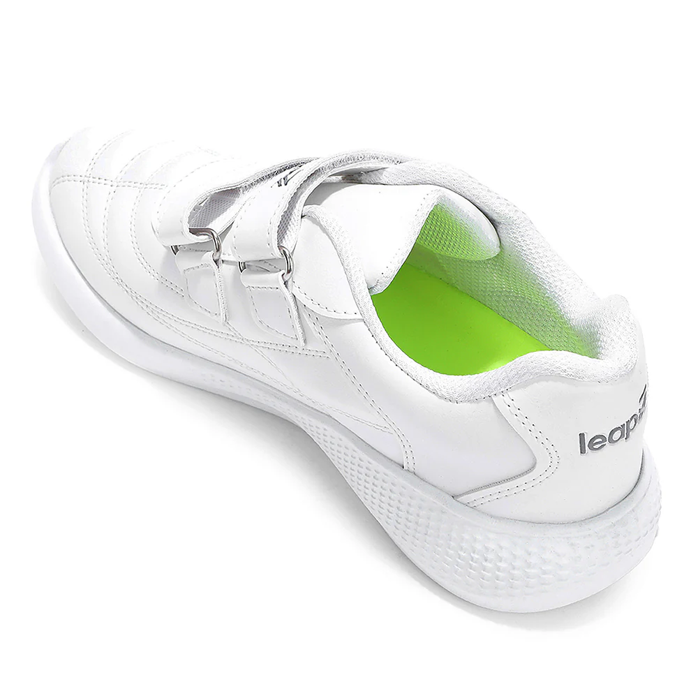 Lucy & Luke White Casual Non Lacing Uniform School Shoes For Kids FUNRUN-E By Liberty - Image 5