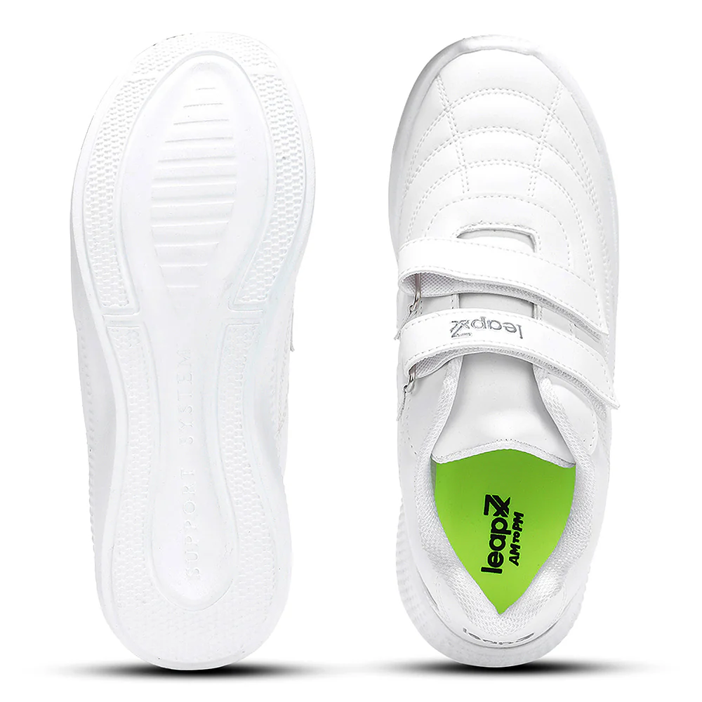 Lucy & Luke White Casual Non Lacing Uniform School Shoes For Kids FUNRUN-E By Liberty - Image 6