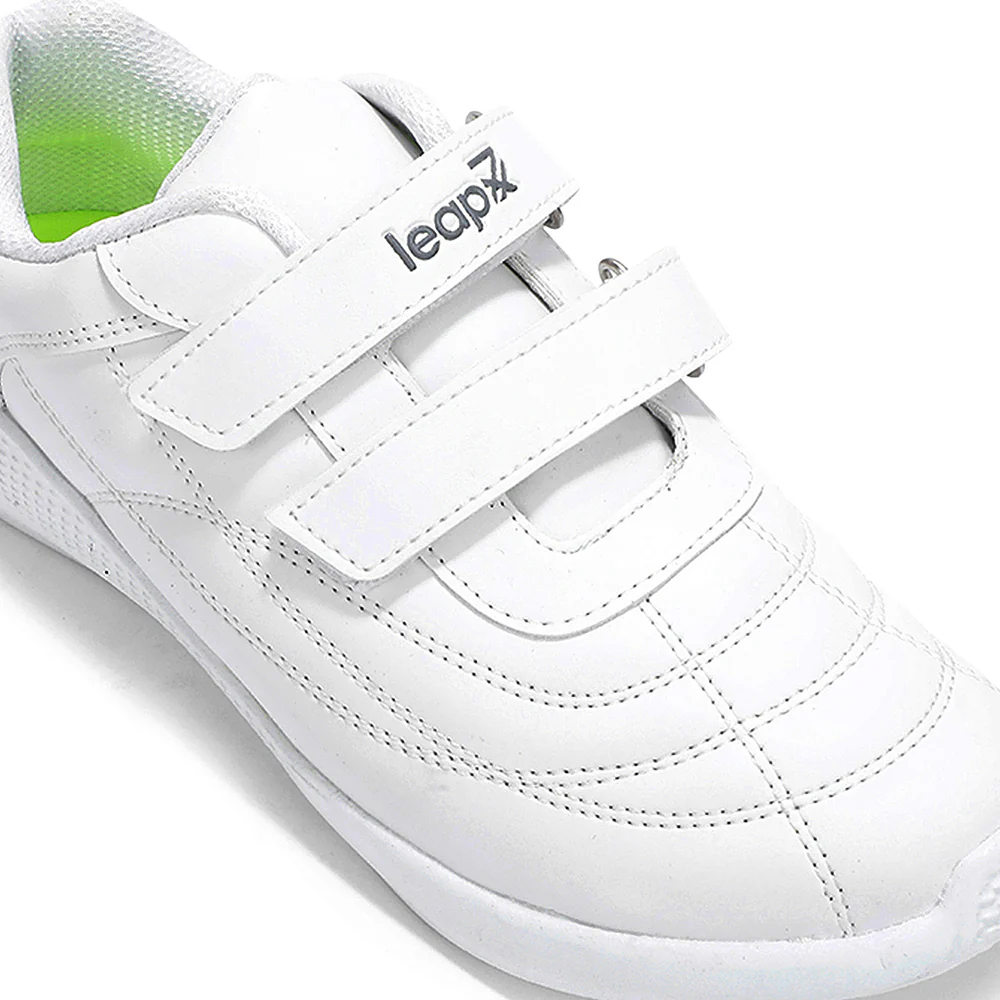 Lucy & Luke White Casual Non Lacing Uniform School Shoes For Kids FUNRUN-E By Liberty - Image 7