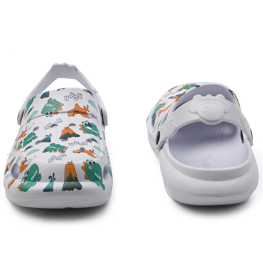 Lucy & Luke White Casual Slingback Printed Clogs For Kids ALEX-K2E By Liberty - Image 6