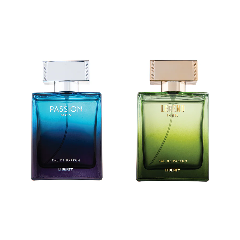 Liberty Luxury Men's Gift Set - Legend and Passion (100ml/3.4Oz each) Eau De Parfum (EDP), Crafted in France, Long Lasting Smell.