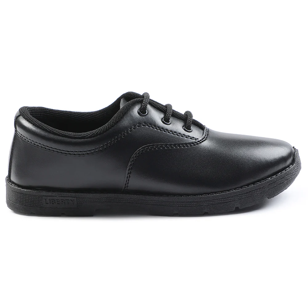 Prefect Black Lacing Uniform School Shoes For Kids S/BOY EXCE By Liberty - Image 2