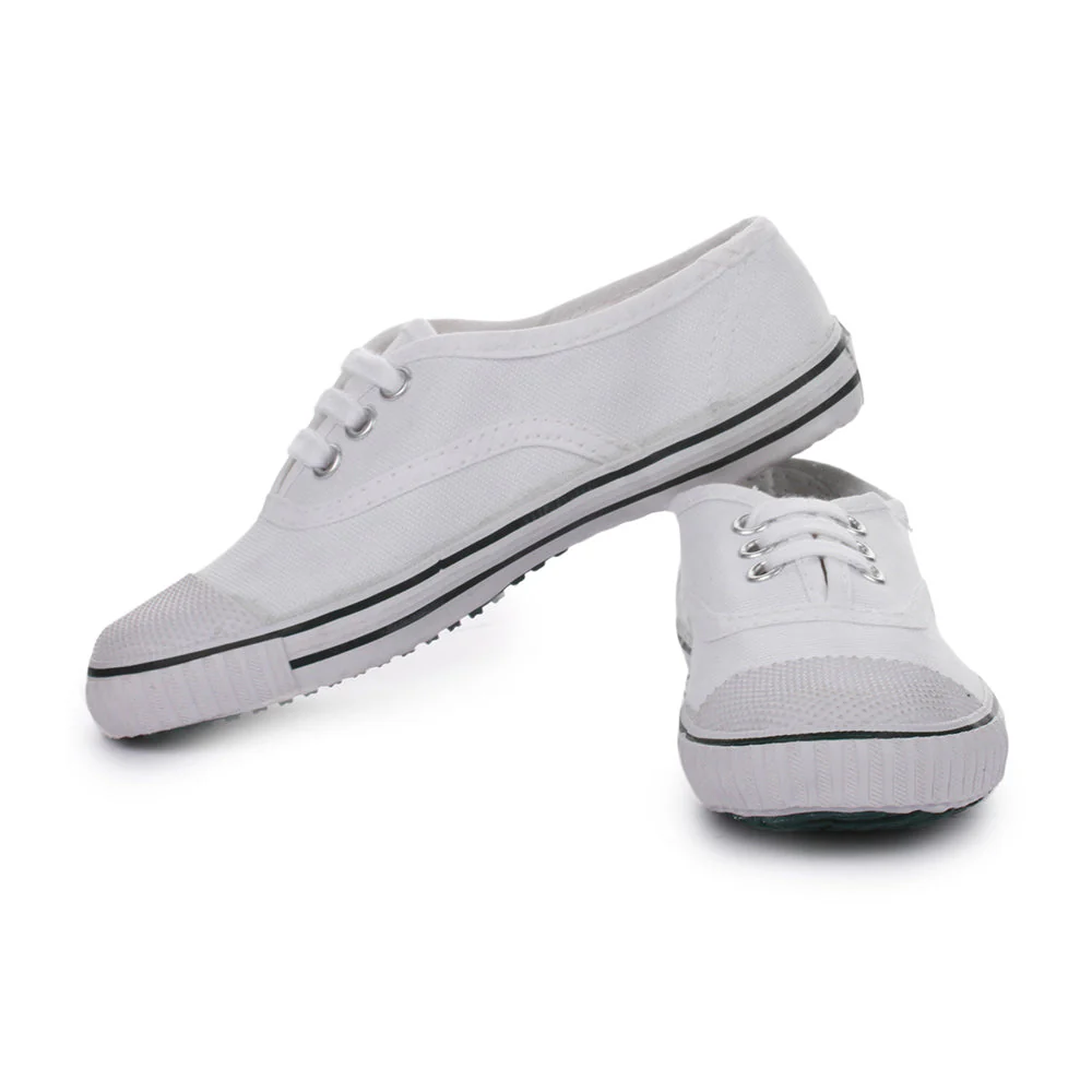 Prefect (White) Lacing PT School Shoes For Kids SKOOLTENIS By Liberty - Image 4
