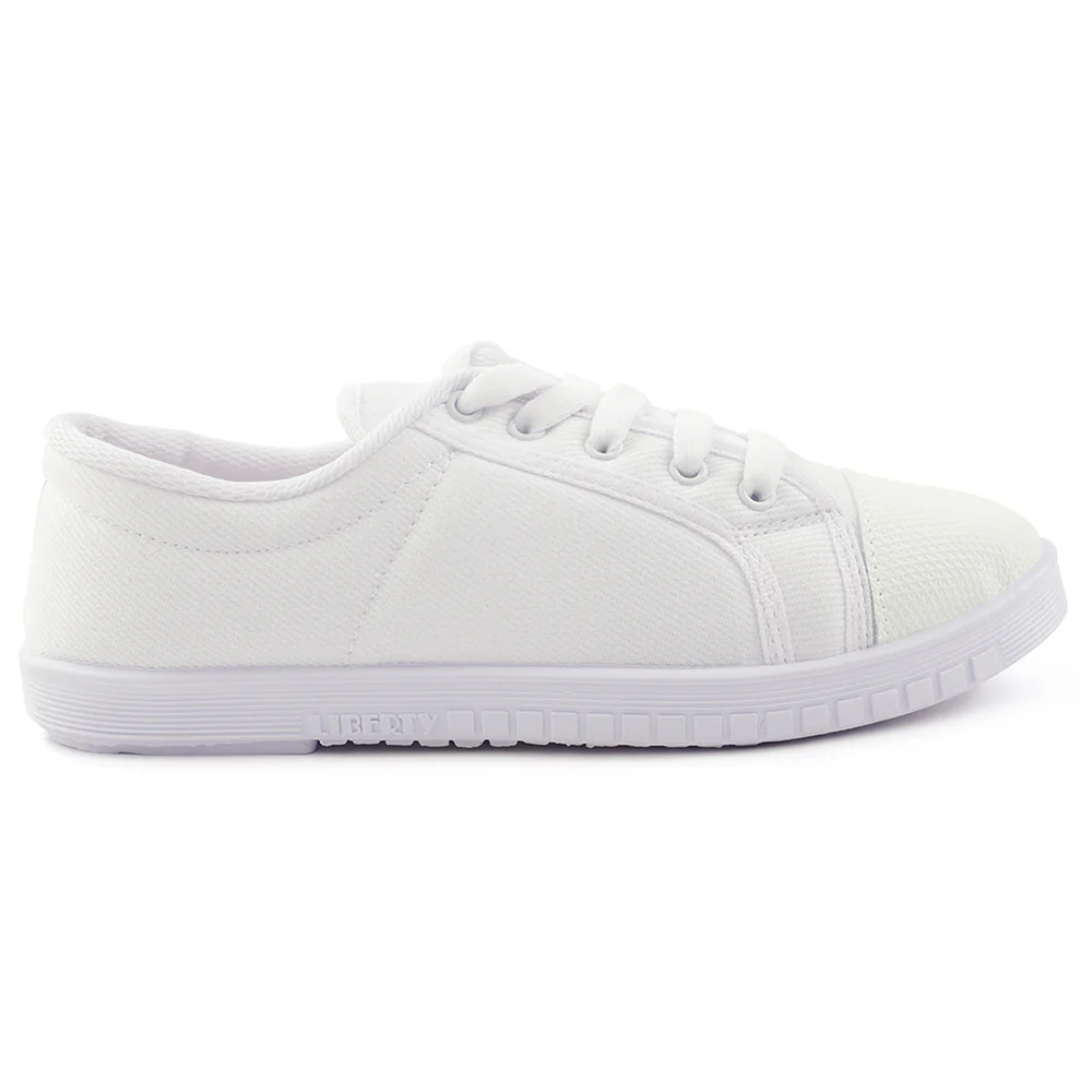 Prefect White Lacing PT School Shoes For Kids TENIS By Liberty - Image 2
