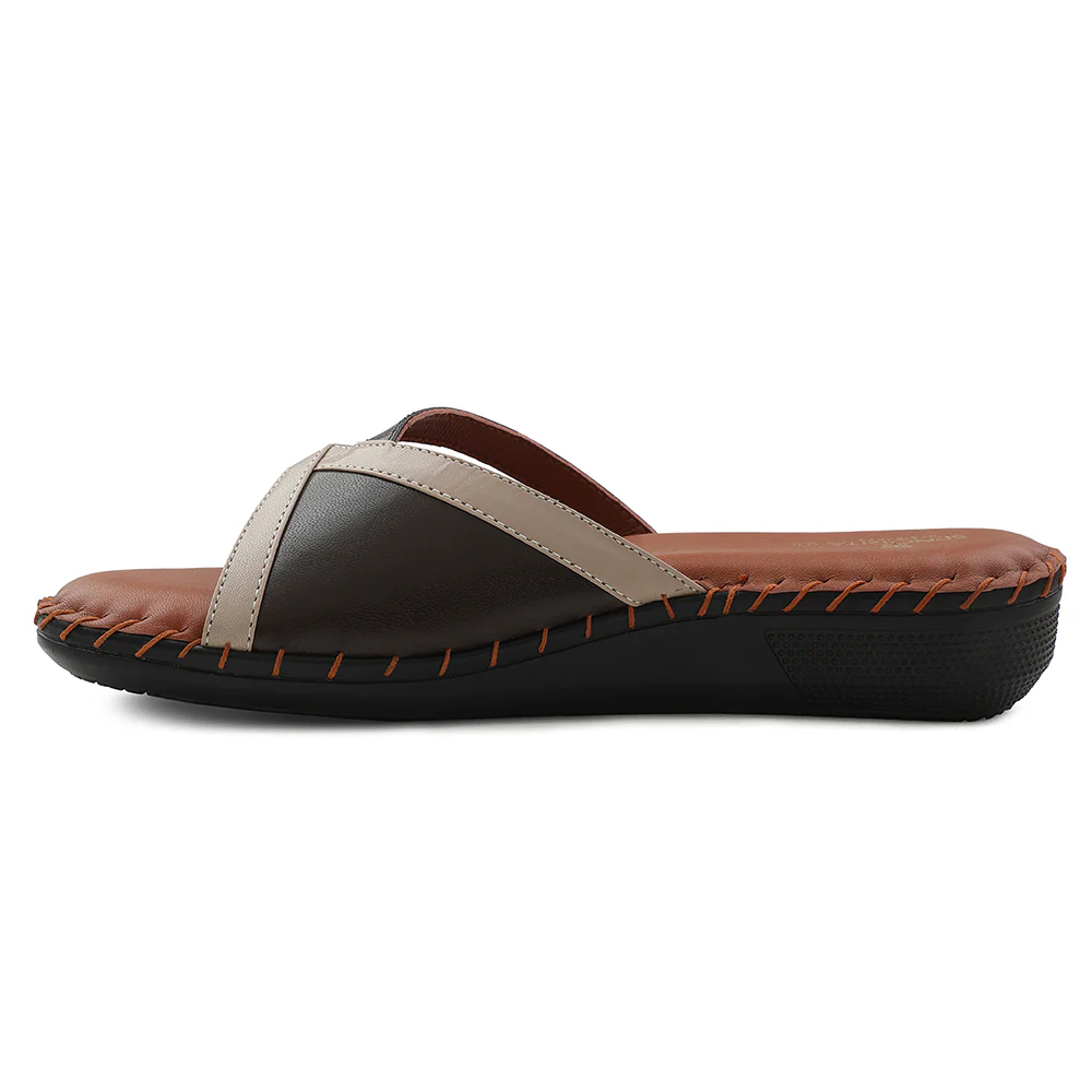 Senorita Brown Casual Flat Sandal For Women AGL-126P By Liberty - Image 3