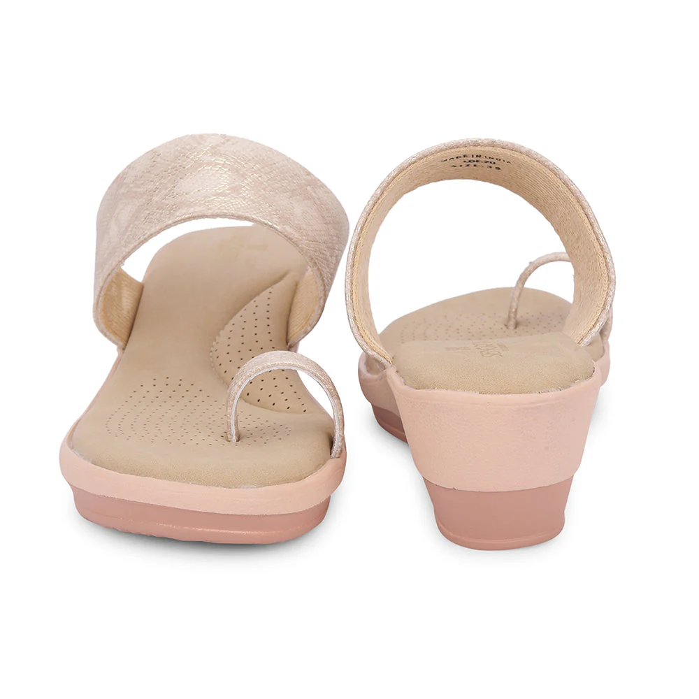 Senorita By Liberty Women LDF-20 Golden Fashion Toe Ring Sandal - Image 5