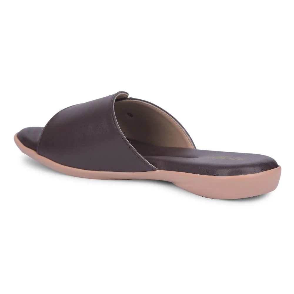 Senorita Formal Dark Brown Flat Slippers For Women MK-238E By Liberty - Image 6