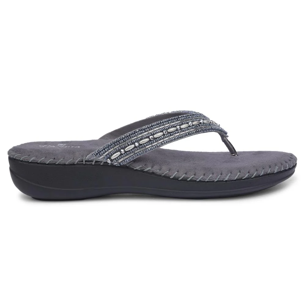Senorita By Liberty Women STY-38 Grey Ethnic Sandal - Image 2