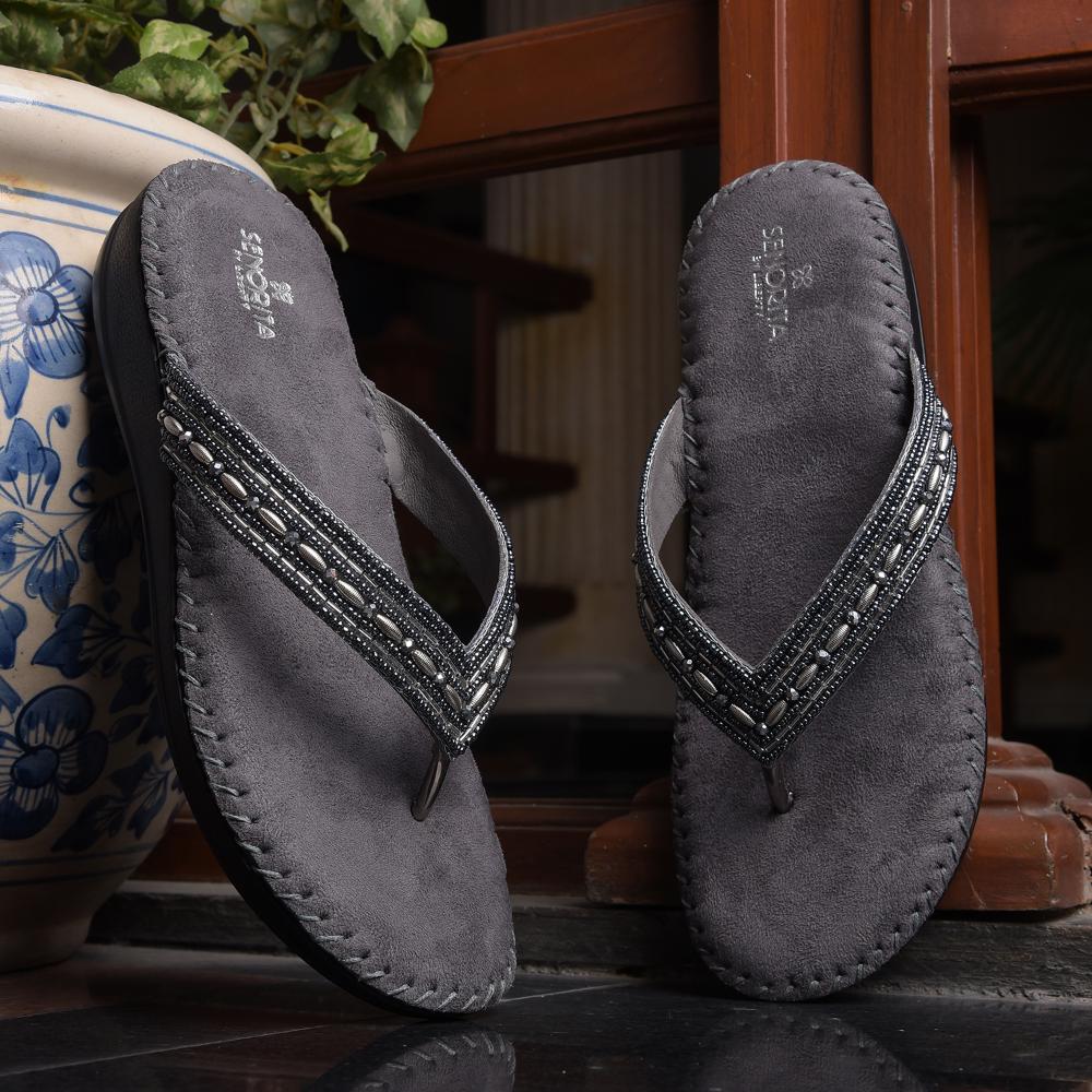 Senorita By Liberty Women STY-38 Grey Ethnic Sandal - Image 4