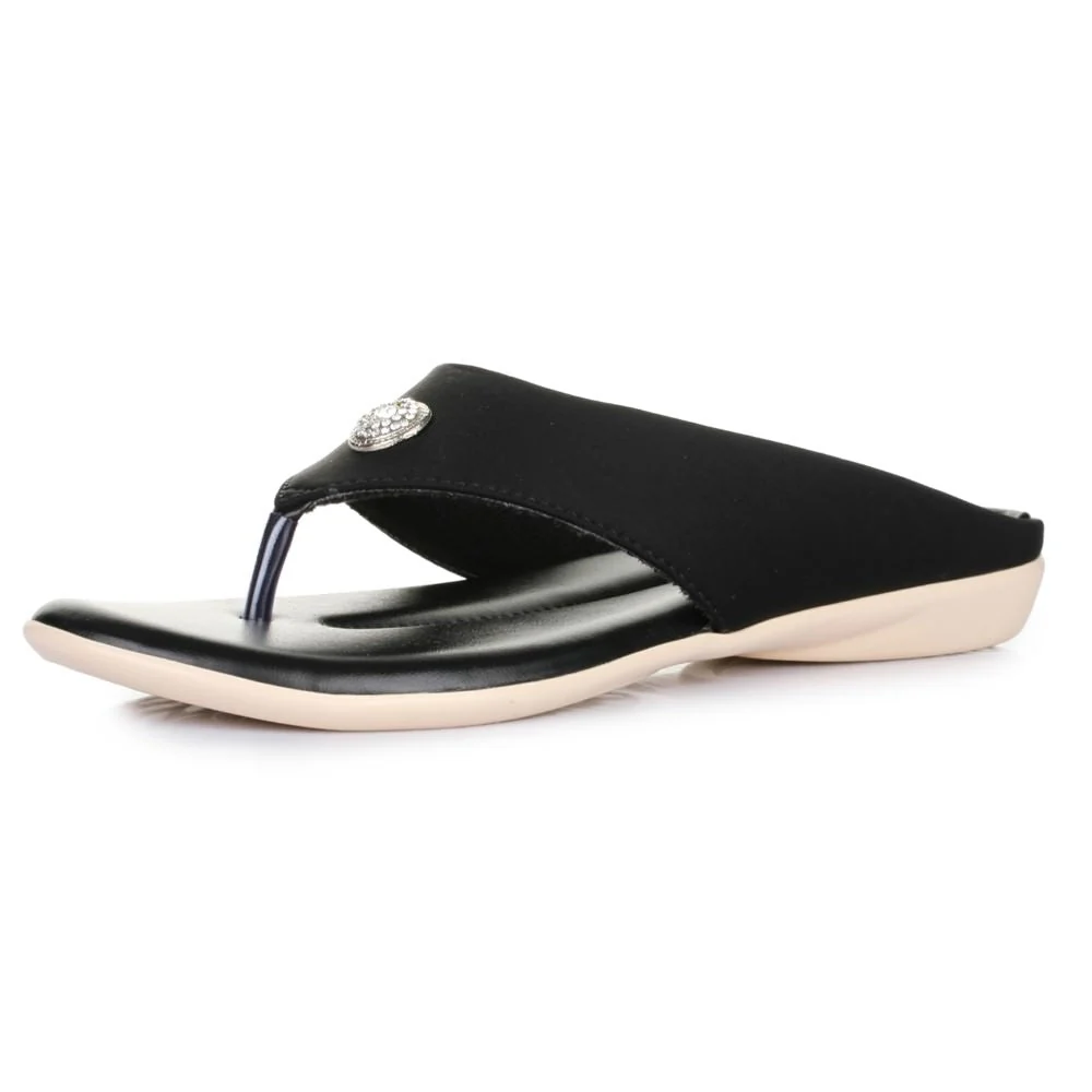 Senorita Casual (Black) Slippers For Women MK-08 By Liberty - Image 6