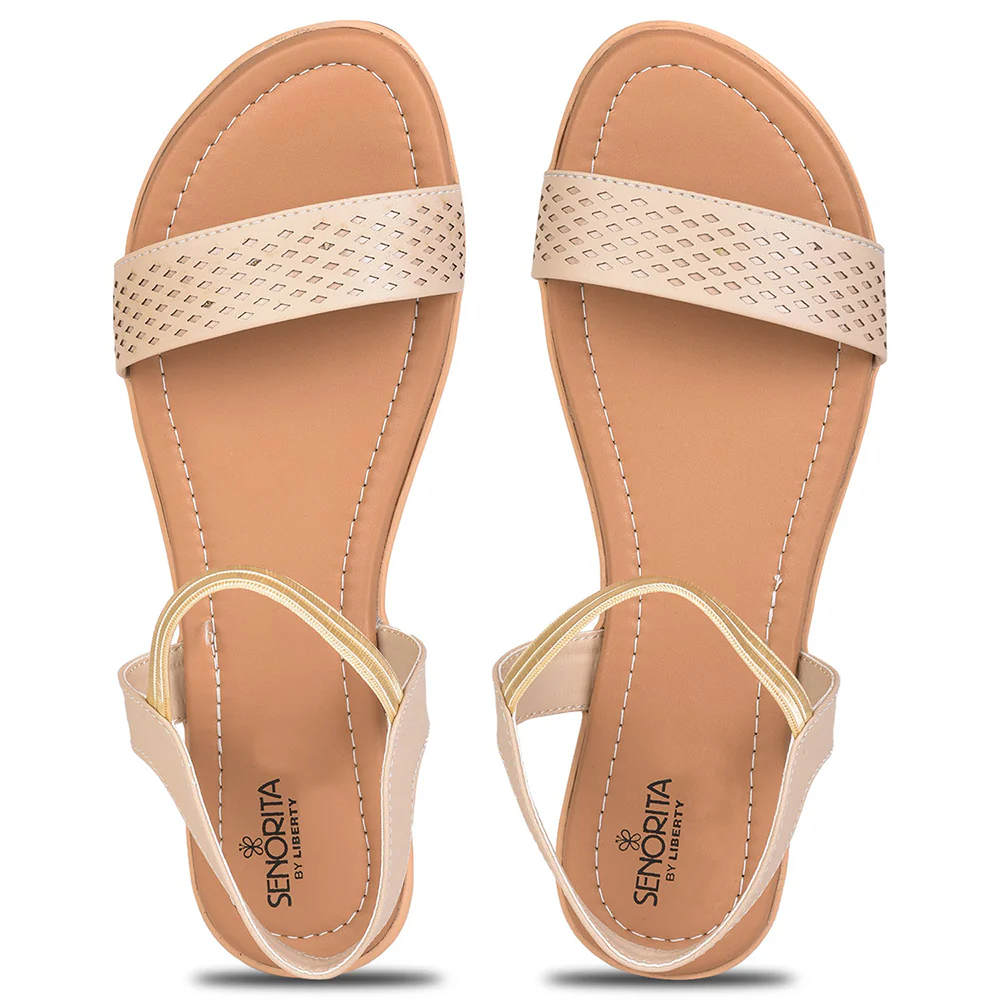 Senorita Casual (Cream) Sandals For Women MK-82 By Liberty - Image 5