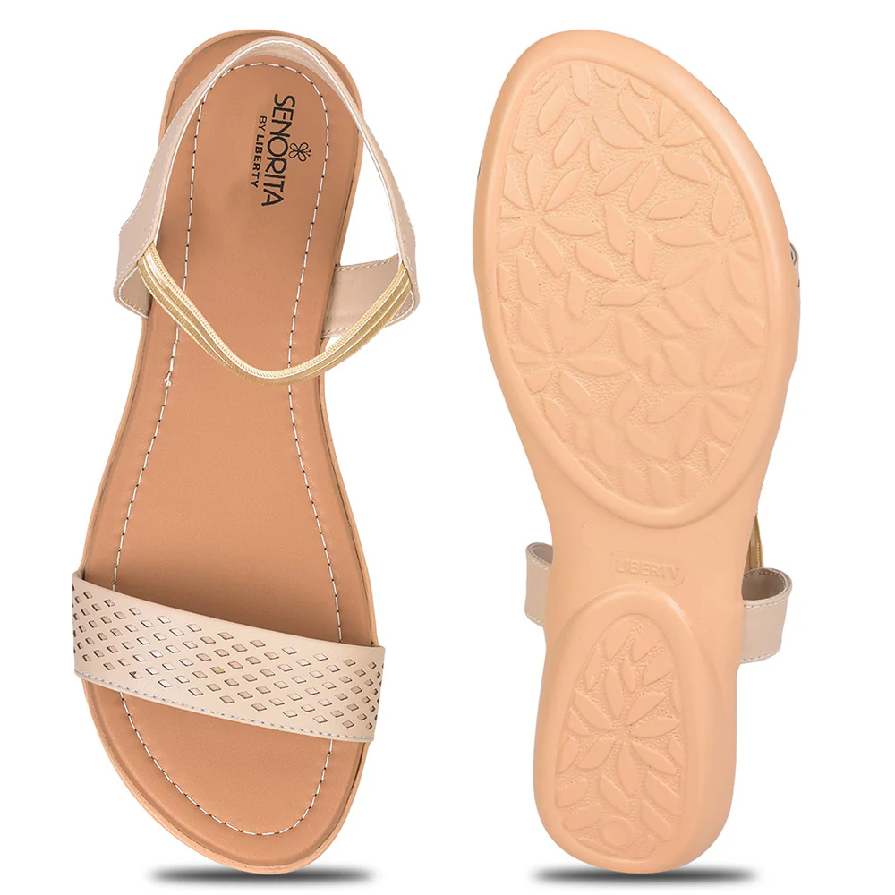 Senorita Casual (Cream) Sandals For Women MK-82 By Liberty - Image 6