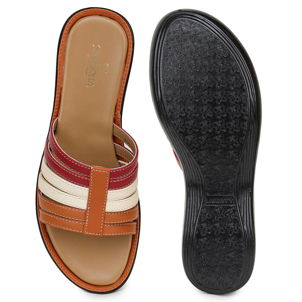 Senorita Casual (Tan) Slippers For Women DZL-810 By Liberty - Image 4