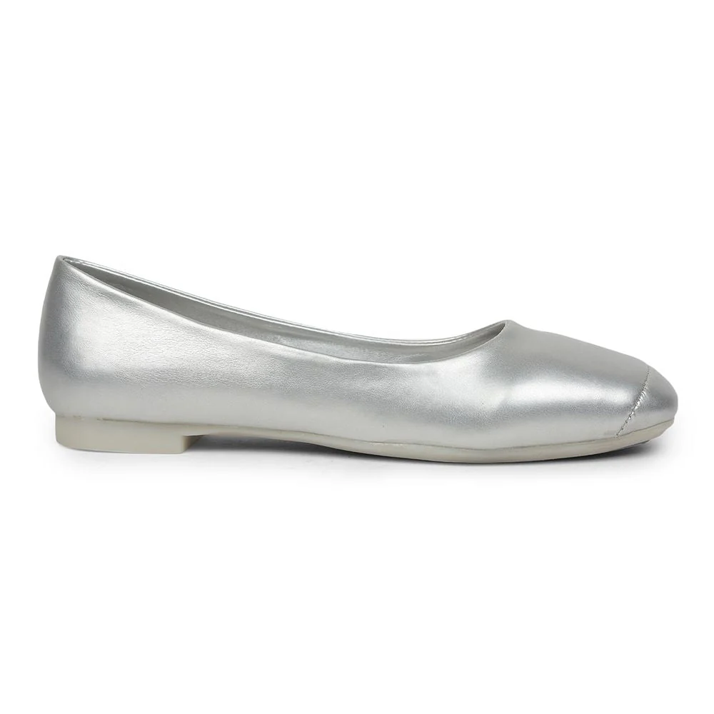 Senorita Fashion (Silver) Ballerina Shoes For Ladies GIF-249 By Liberty - Image 2