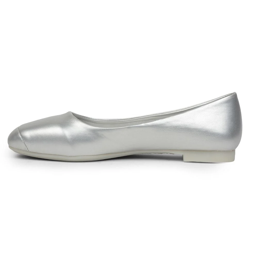 Senorita Fashion (Silver) Ballerina Shoes For Ladies GIF-249 By Liberty - Image 3