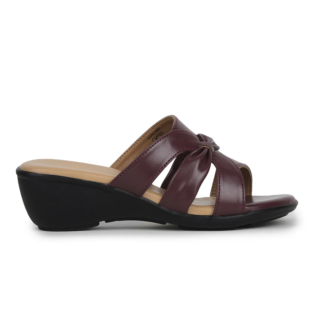 Senorita Maroon Casual Sandal For Women J322-33 By Liberty - Image 2