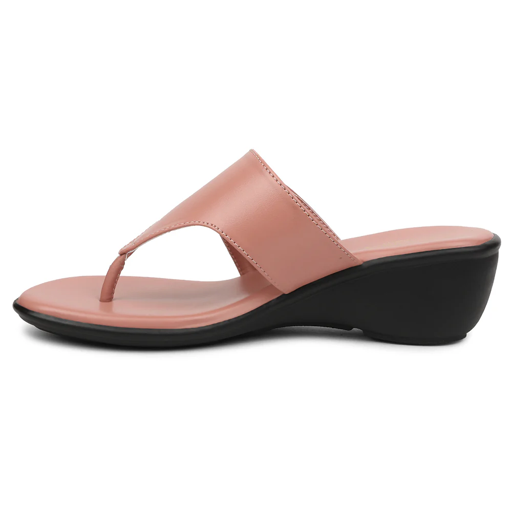 Senorita Peach Casual Wedge Heel Sandal For Women JFL-38 By Liberty - Image 3