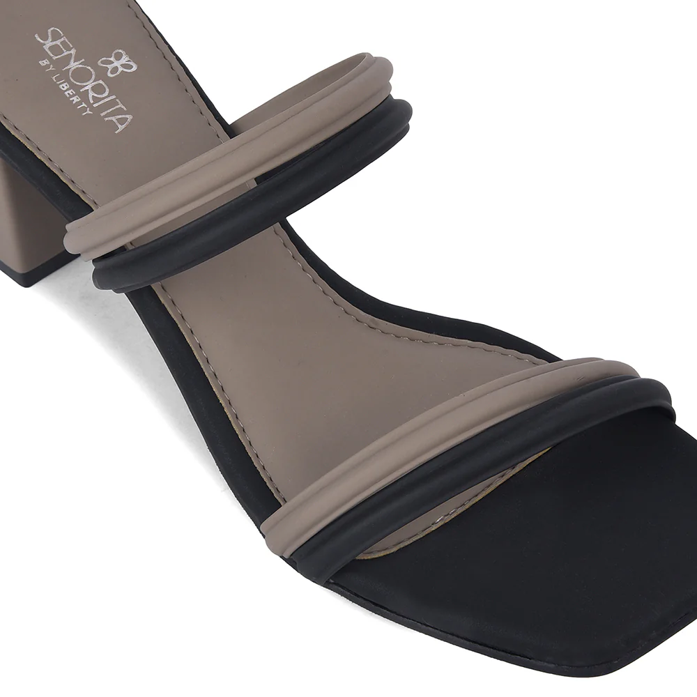 Senorita STY-162E Black Casual Heeled Slippers for Women - Image 6