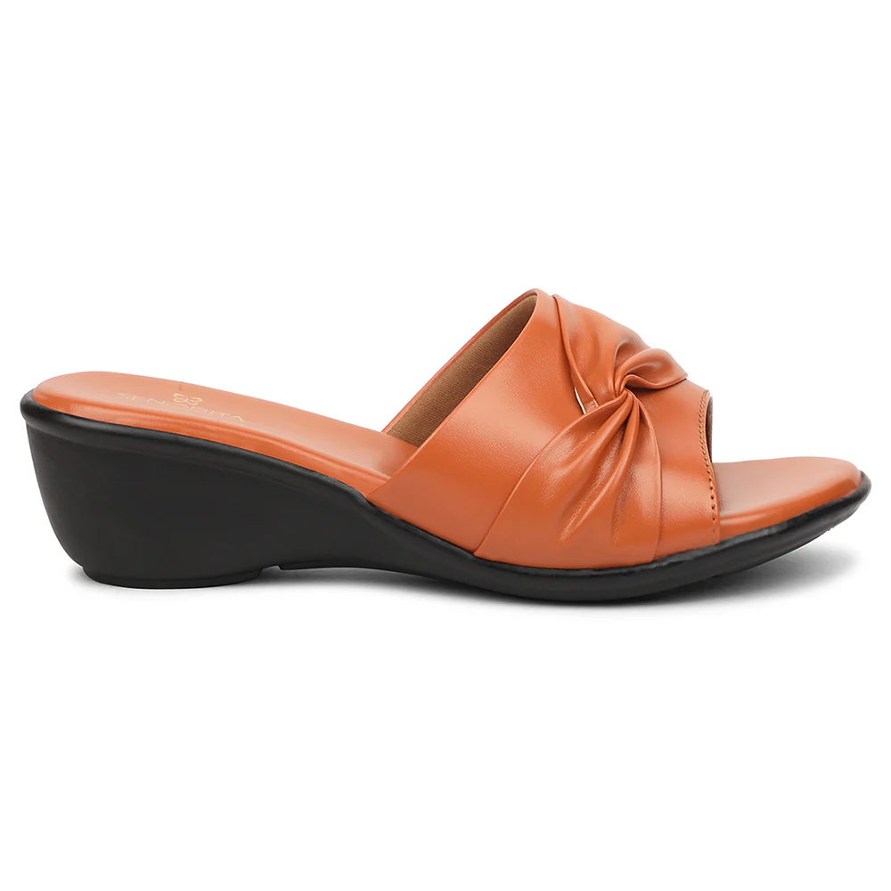 Senorita Tan Casual Wedge Heel Sandal For Women JFL-37 By Liberty - Image 2