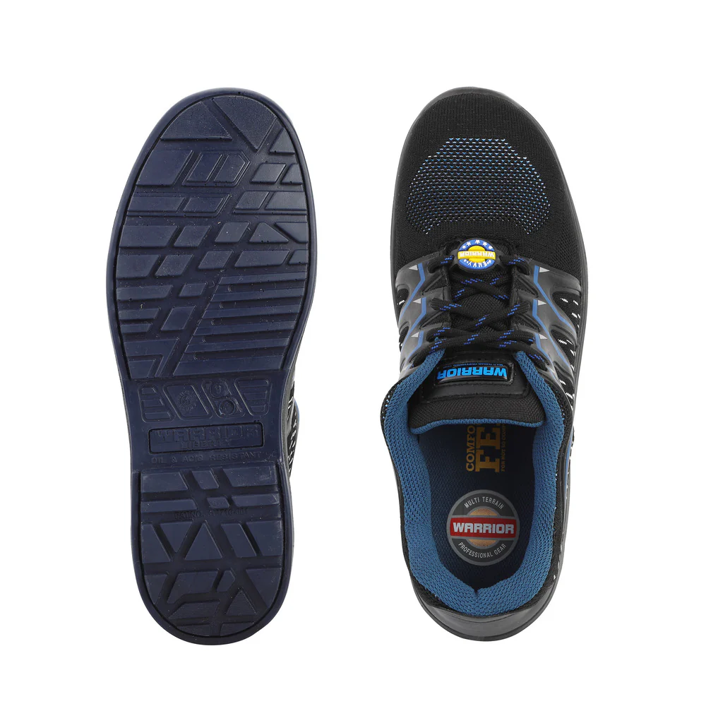 Warrior Blue Fiber Glass Toe Industrial Safety Shoes for Men 3004-28 By Liberty - Image 7