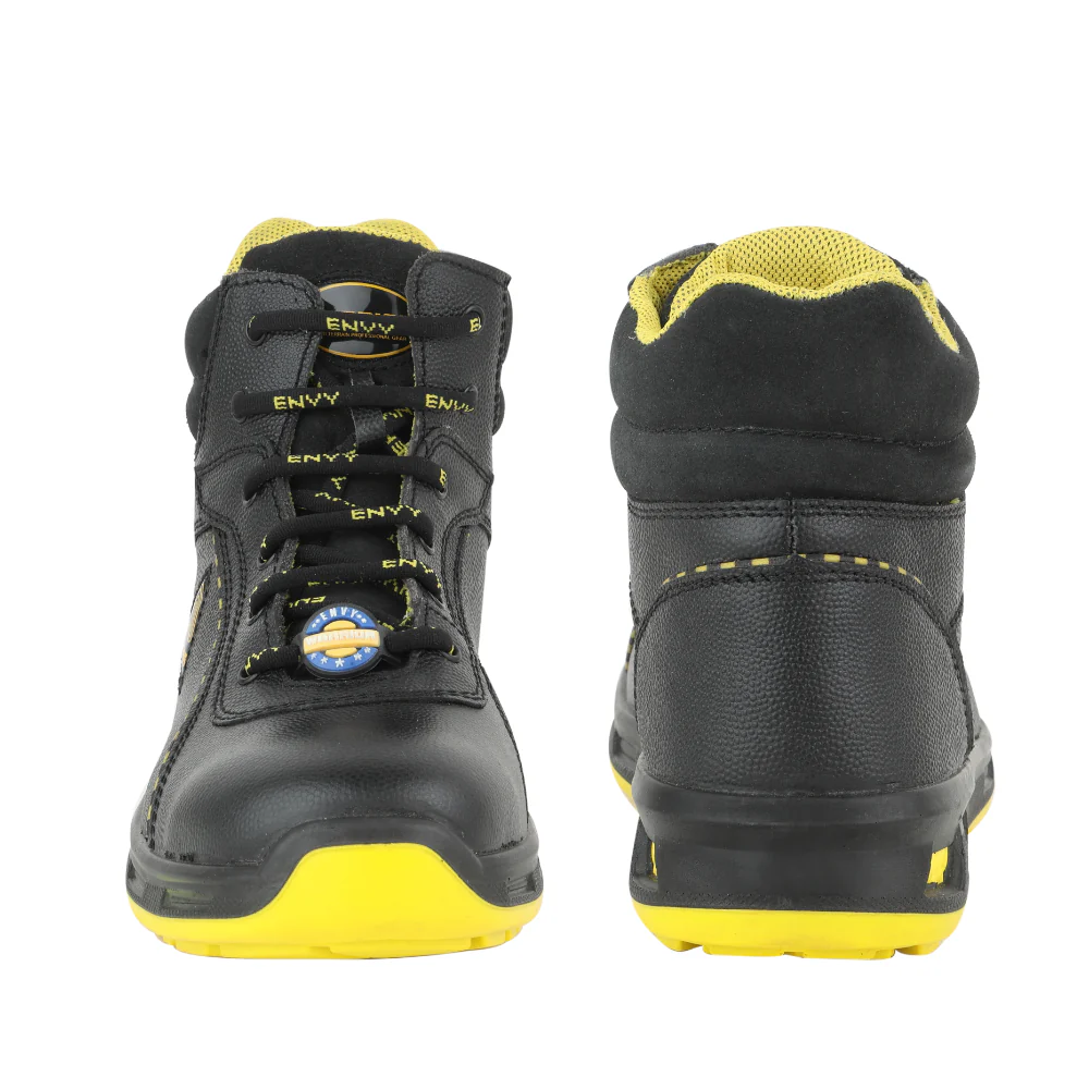 Warrior Genuine Leather Ankle Boot Black Steel Toe Safety Boots for Men EARTH-BOOT By Liberty - Image 6