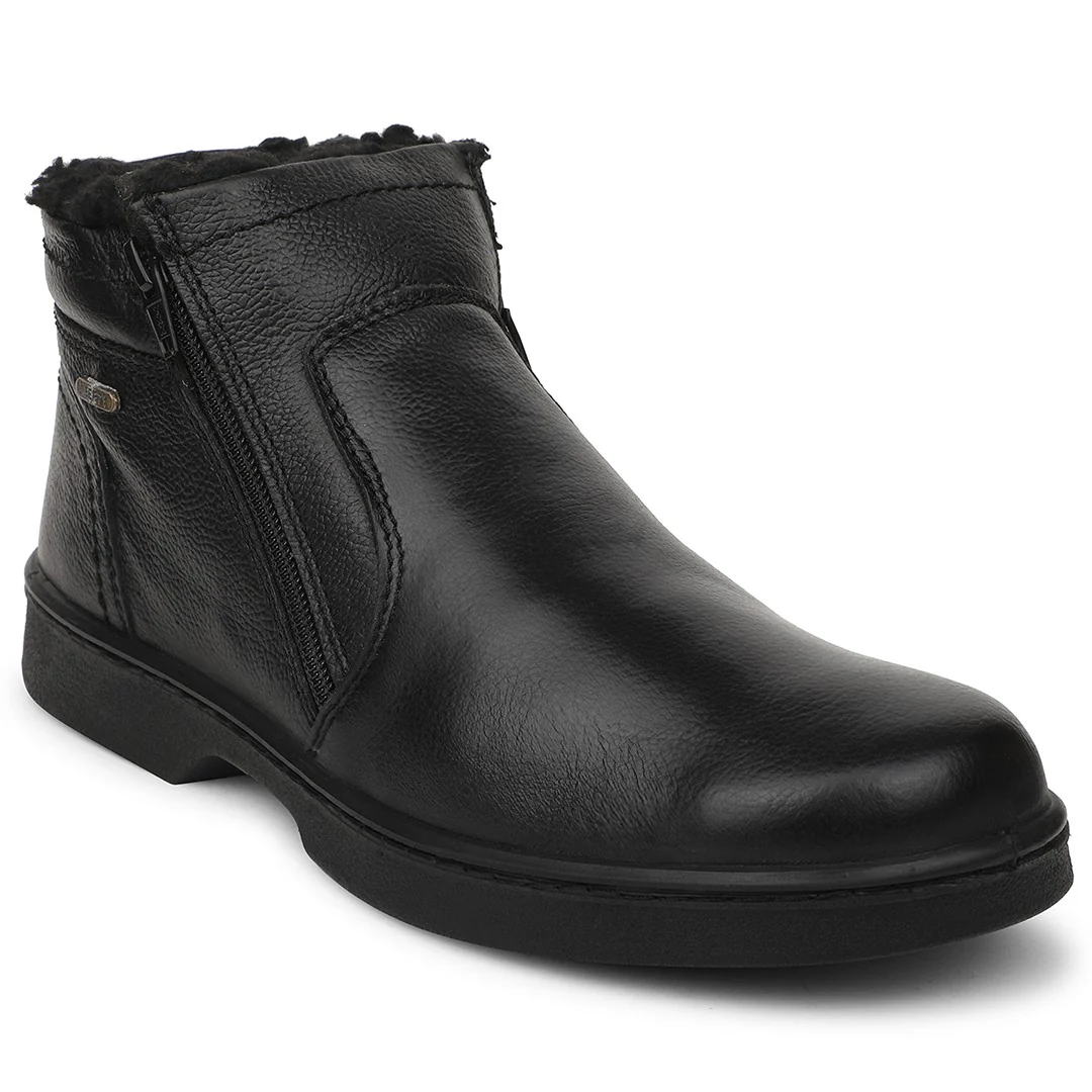 Windsor Black Casual Non Lacing Boots For Mens 2046-133 By Liberty