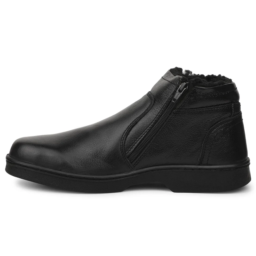 Windsor Black Casual Non Lacing Boots For Mens 2046-133 By Liberty - Image 3