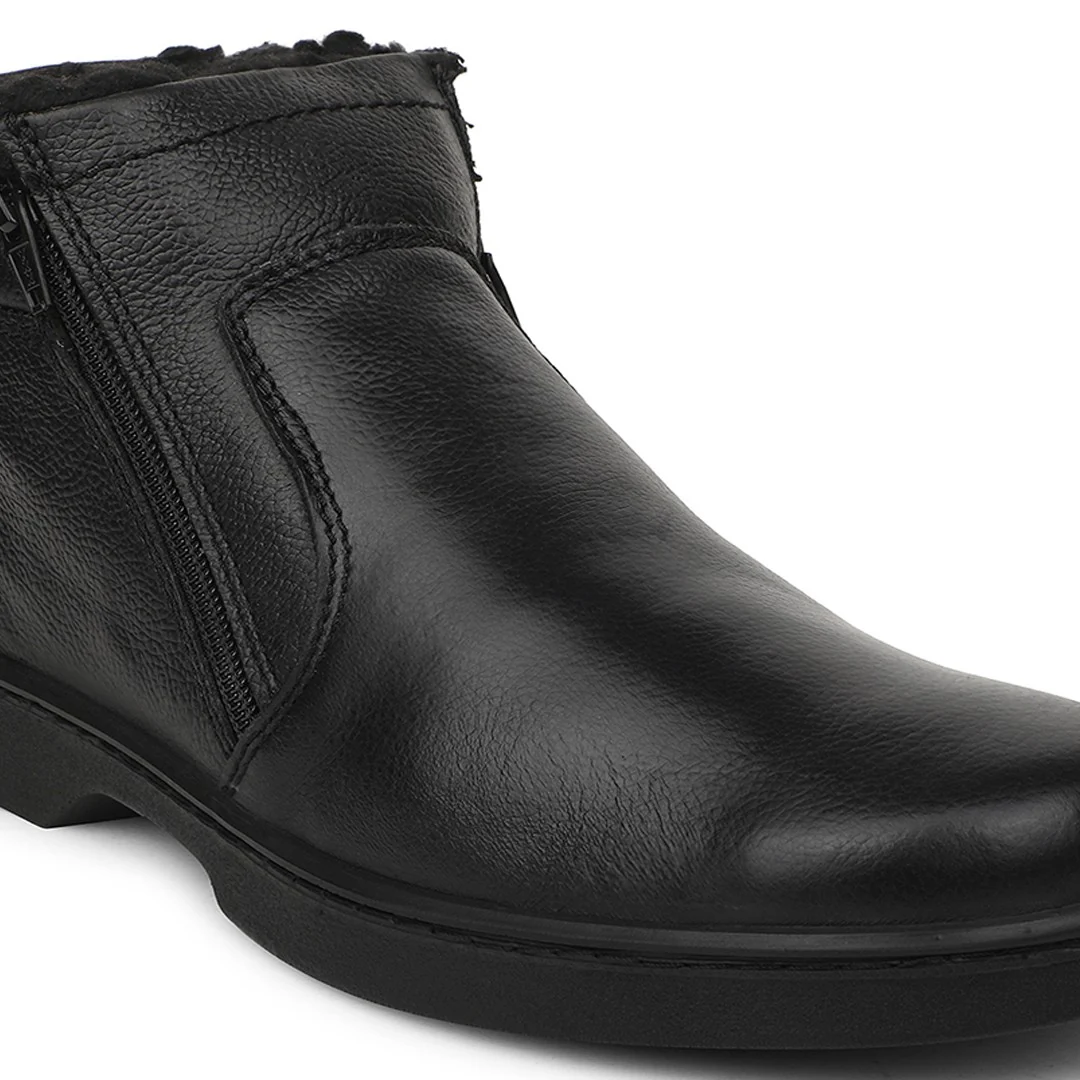 Windsor Black Casual Non Lacing Boots For Mens 2046-133 By Liberty - Image 4