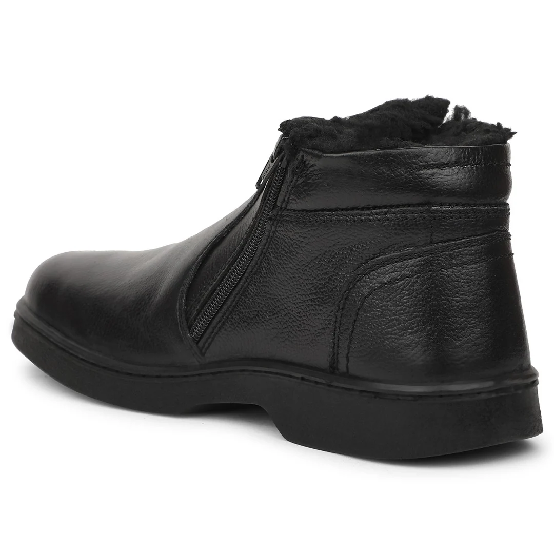 Windsor Black Casual Non Lacing Boots For Mens 2046-133 By Liberty - Image 5
