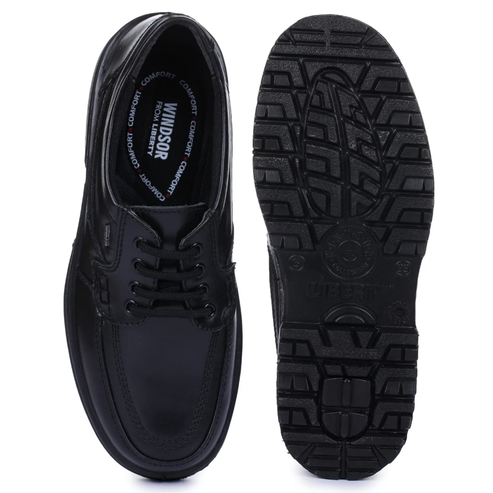 Windsor Black Formal Lacing Shoes For Men 7190-53 By Liberty - Image 6